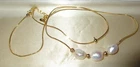 Beautiful  high lustre  platinum white baroque  pearl necklace goldplated