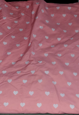 Housse De Couette Enfant Pottery Barn - Coeurs Rose/blanc - Taille Queen - Réversible