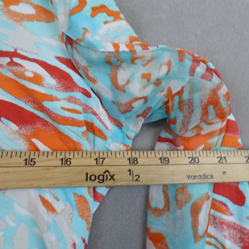 Camisa IBKUL Mujer Mediana Floral ICIKULS Cuello en V Malla Borde Icefil Golf Top Foto 4 de 4