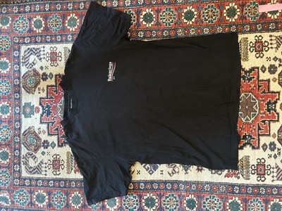 Balenciaga Herren T-Shirt Schwarz Logo Print 2017 Kurzarm Rundhals Größe S