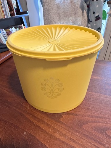 Tupperware vintage: bote Servalier 1626 amarillo brillante - 17 tazas con tapa - Imagen 2 de 2