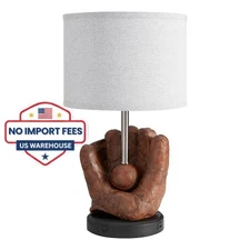 Baseball Table Lamp with USB Charging Port 20 Inch LED Desk Light Home Decor