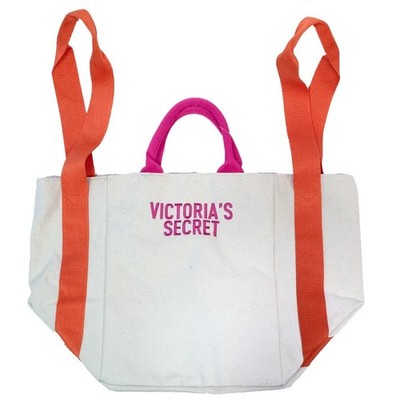 2018 Victoria's Secret Bombshell Large Summer Beach Tote Bag Canvas Pink Handle