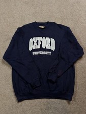 Oxford University Navy Sweatshirt Russell Athletic Vintage Crewneck Jumper L