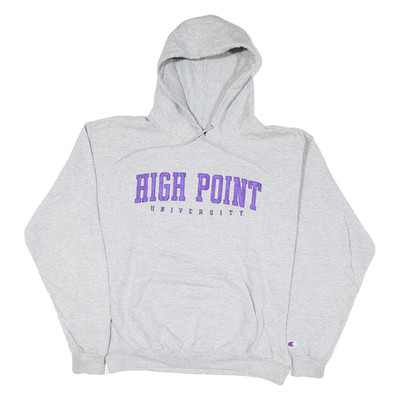 CHAMPION Herren Grauer High Point University Hoodie L Baumwollmischung Pullover