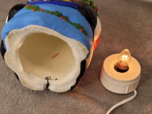 1984 Accents Unlimited Santa Keramikform handbemalt Weihnachten 10" beleuchtet - Bild 6 von 6