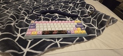 Mechanical Wired Keyboard Multicolor QWERTY English Custom Keycaps Coiled Cable