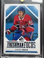 2023-24 SP Authentic Freshman Focus Blue Owen Beck #FF-45