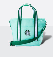 Starbucks Limited Edition Road Trip Collection Petite Canvas Tote NWT Teal
