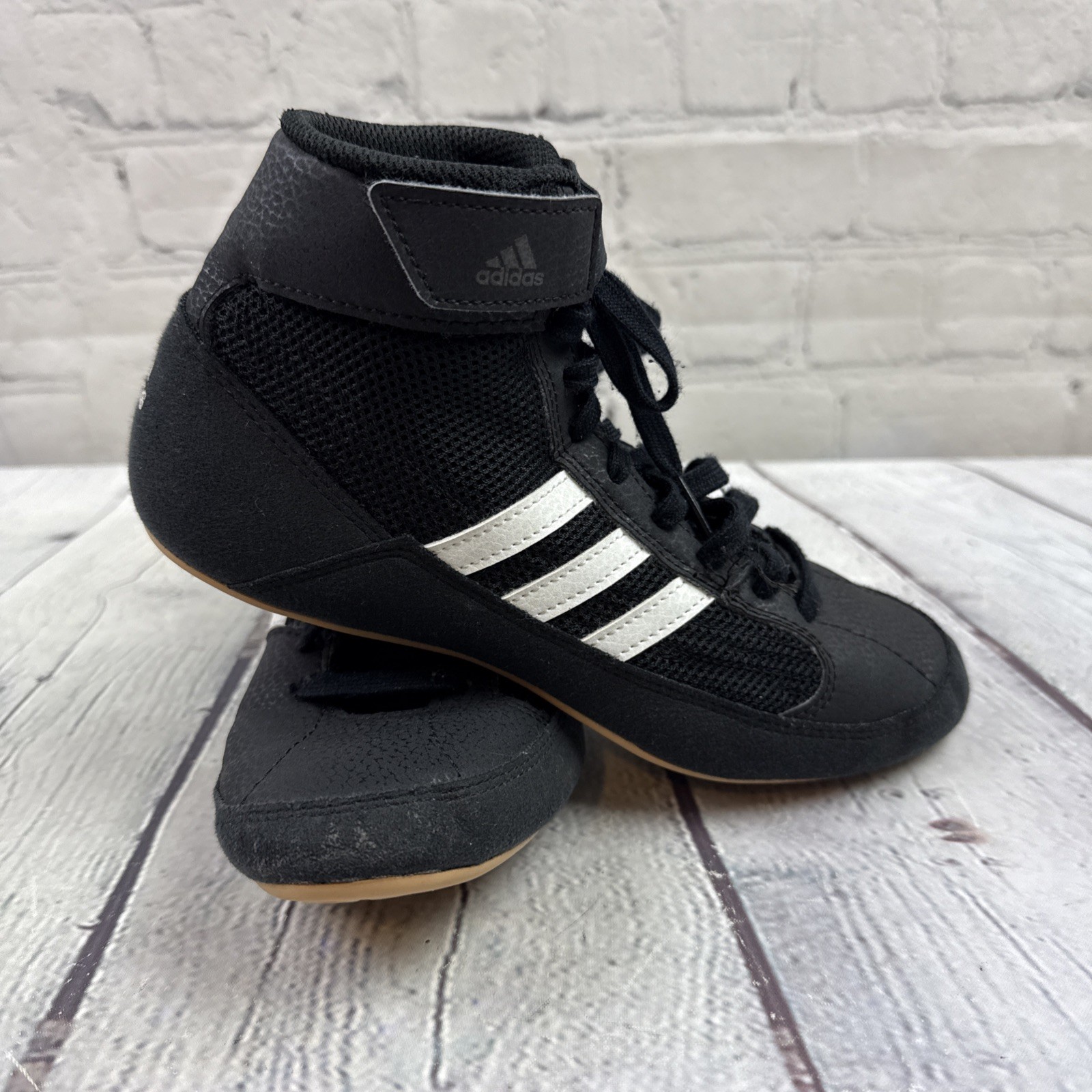 Adidas Havoc Kids Junior Wrestling Trainer Shoe Boot Black Size 4.5