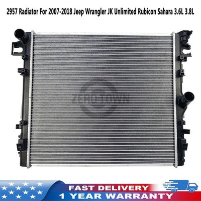 2957 Radiator For 2007-2018 Jeep Wrangler JK Unlimited Rubicon Sahara 3.6L 3.8L