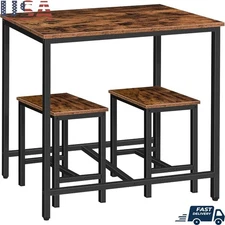 Space Saving Dining Table Set W/ Stools Easy Assembly Kitchen Furniture New