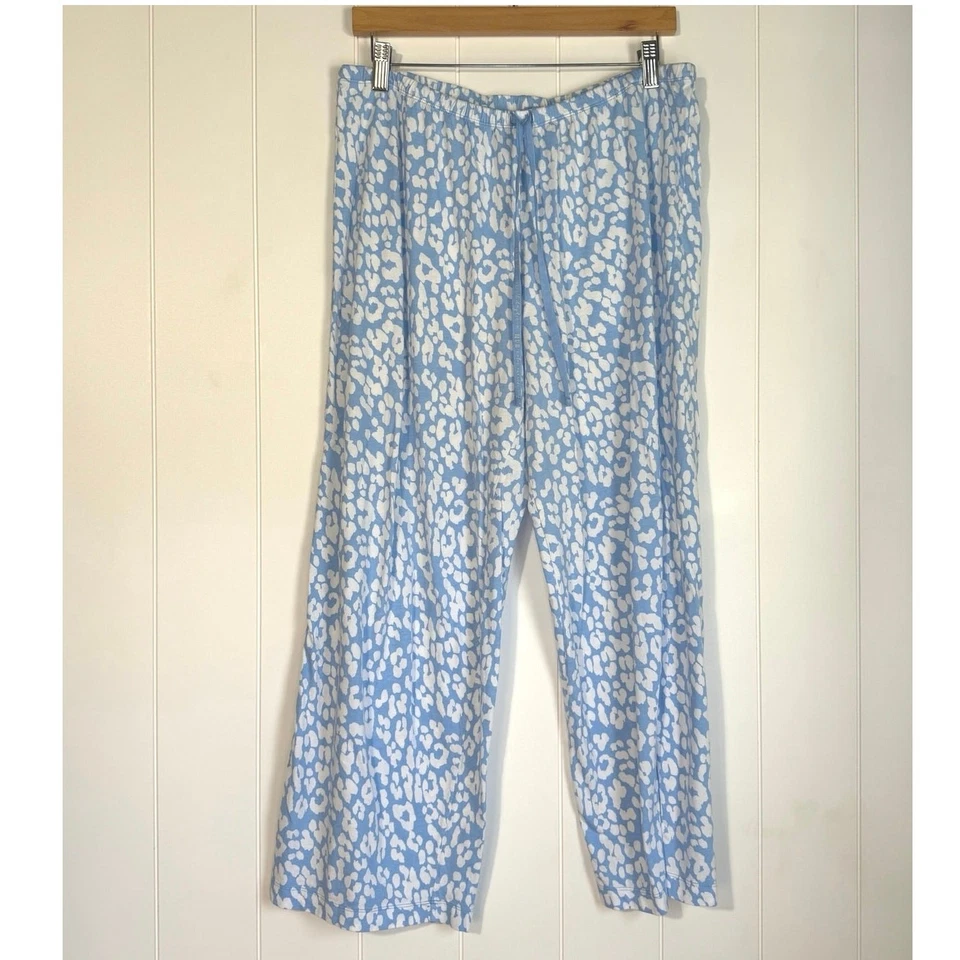 Pantalones de pijama Hue SleepWell para mujer grandes azules blancos sombra animal Foto 2 de 4