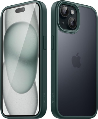 JETech Matt Hülle iPhone 15 6,1 Zoll Stoßfest Fallschutz Handyhülle Dunkelgrün