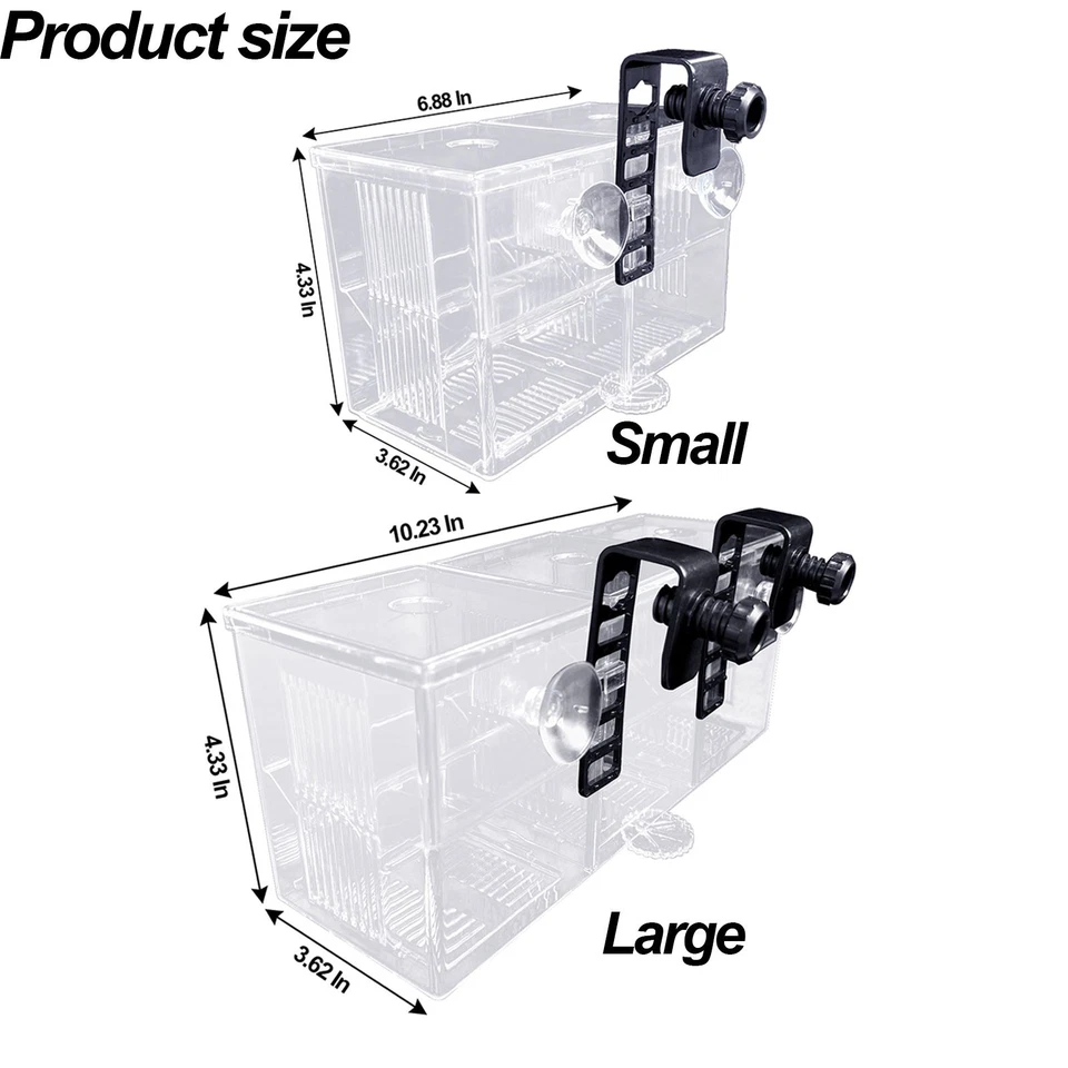 Fish Breeder Box for Fish Tank, Plastic Aquarium Breeder for Fry Fish, Guppy - Image 2 of 4
