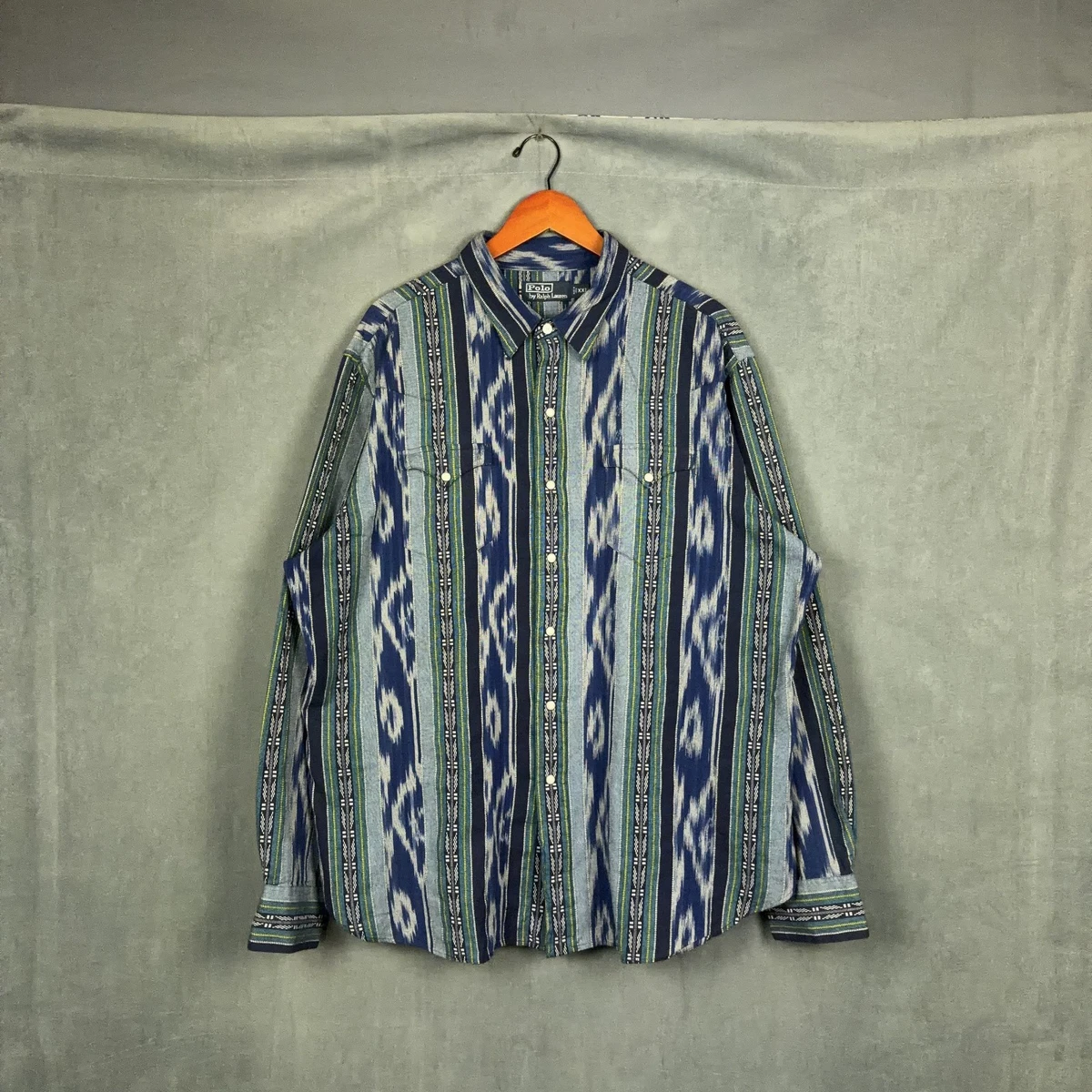 【Vintage】ポロバイラルフローレン RL WESTERN オンブレ XL Polo Ralph Lauren Western Casual Button-Down Shirts for Men for