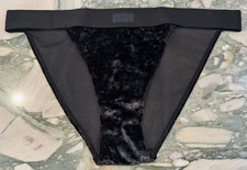 NEW Victoria Secret PINK Velvet Bikini Panty - Black - XL