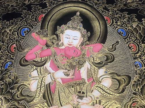 Hand-painted Tibetan Vajrasattva Yab yum Thangka painting Om yoga Buddha - Picture 2 of 8