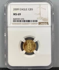 2009 US 1/10th ozt Gold $5 Eagle Coin NGC MS69 L24155