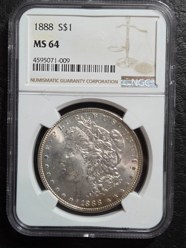Beautiful 1888 Morgan Silver Dollar NGC Graded MS 64