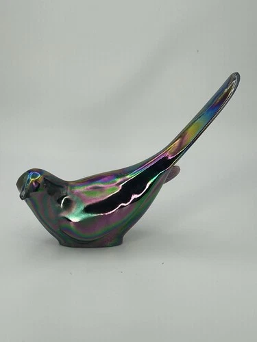 Vintage Fenton Carnival Glass Iridescent Bird “CHIPPED” READ “As Is”