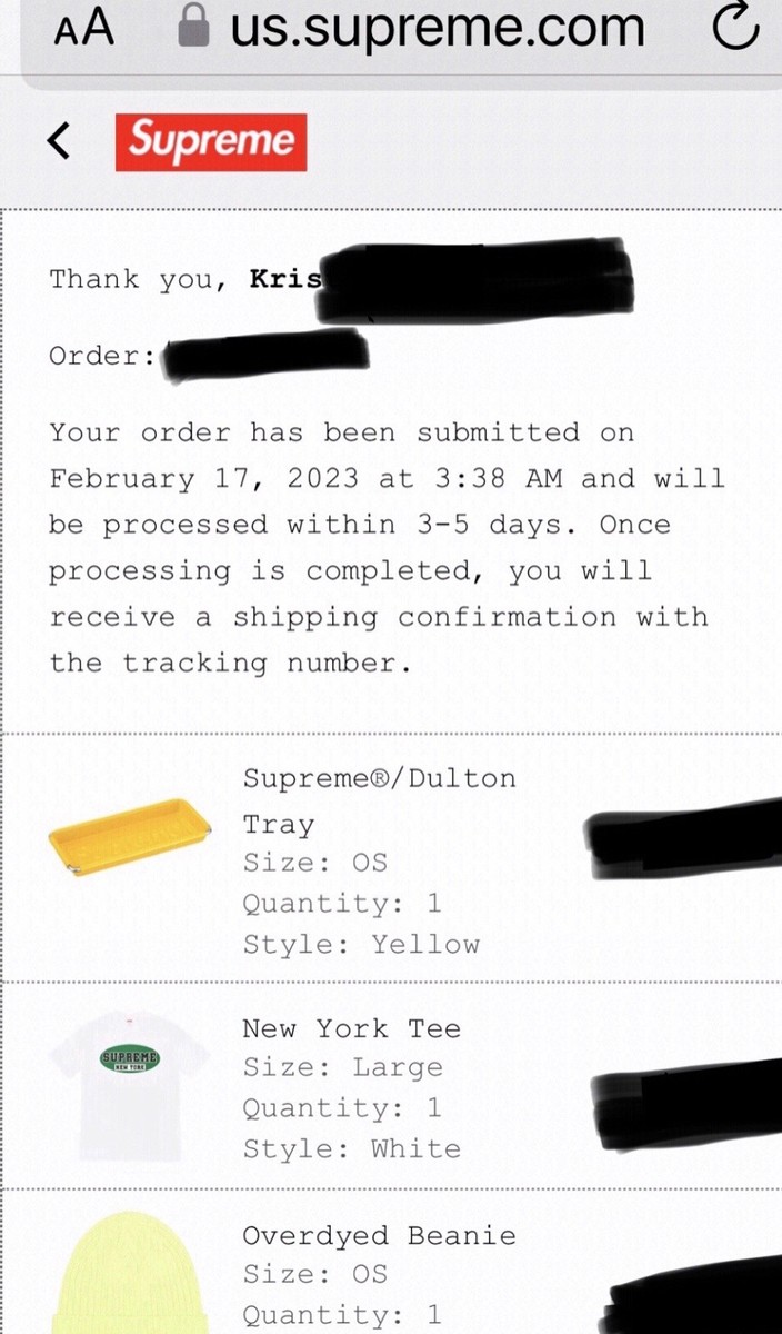 SUPREME DULTON tray NEW in Original Box w/Proof Of Purchase