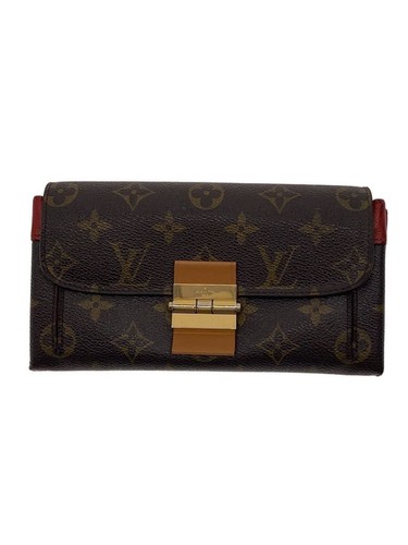Louis Vuitton Long Wallet Portefeuille Elise Monogram Canvas Oroll PVC BRW Used