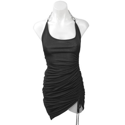 I.AM.GIA Halley Black Halter Tie Scoop Neck Chain Mini Bodycon Dress Size M  | eBay