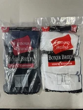 Men's Fruit of the Loom Boxer Briefs 6 Pairs Multicolored 100% Cotton - Small