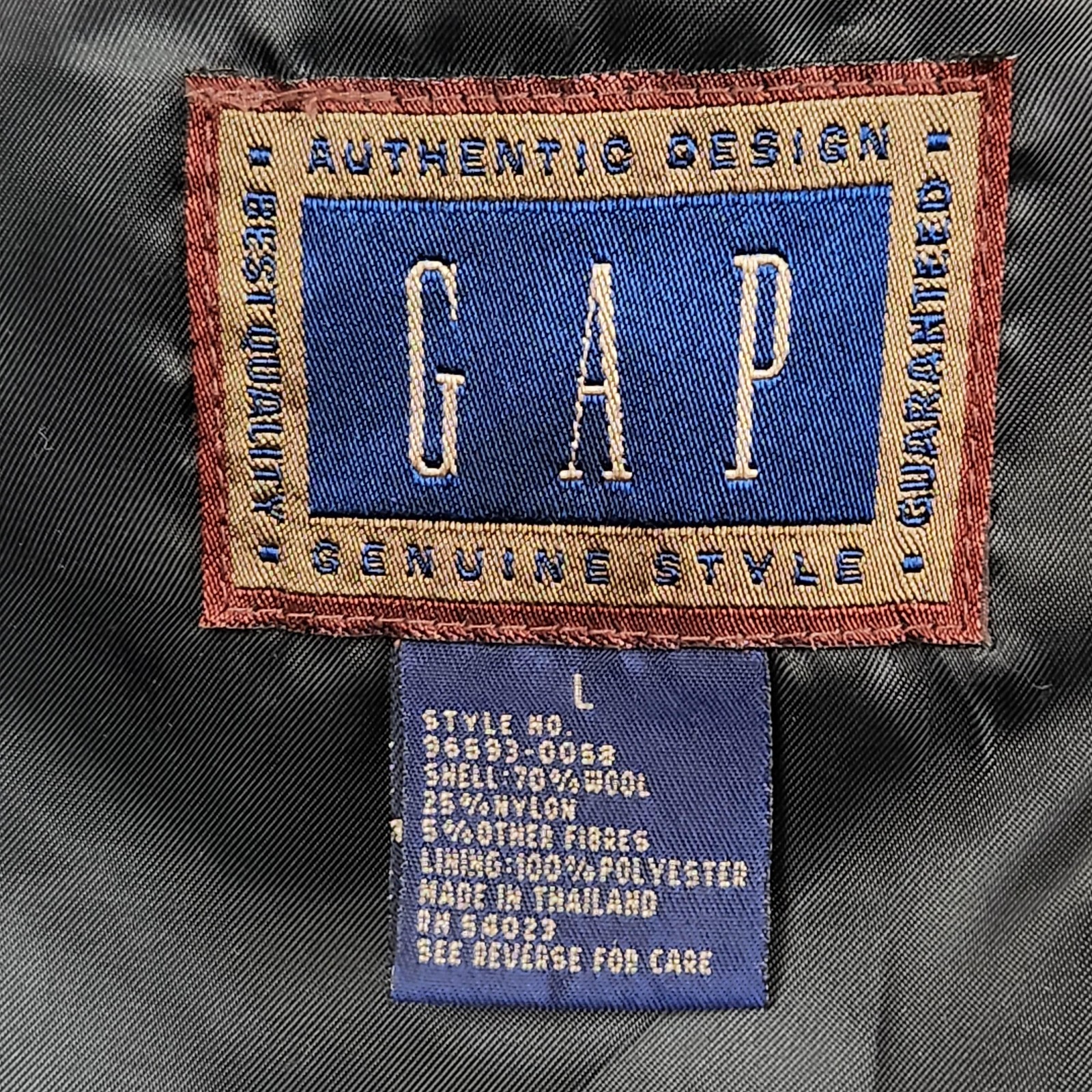 Vintage GAP Best Basic Blazer Mens Large Gray Woo… - image 4