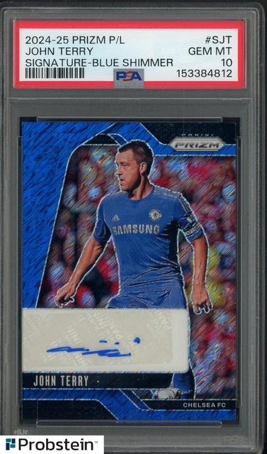 2024-25 Panini Prizm EPL Soccer Blue Shimmer John Terry AUTO PSA 10 GEM MINT
