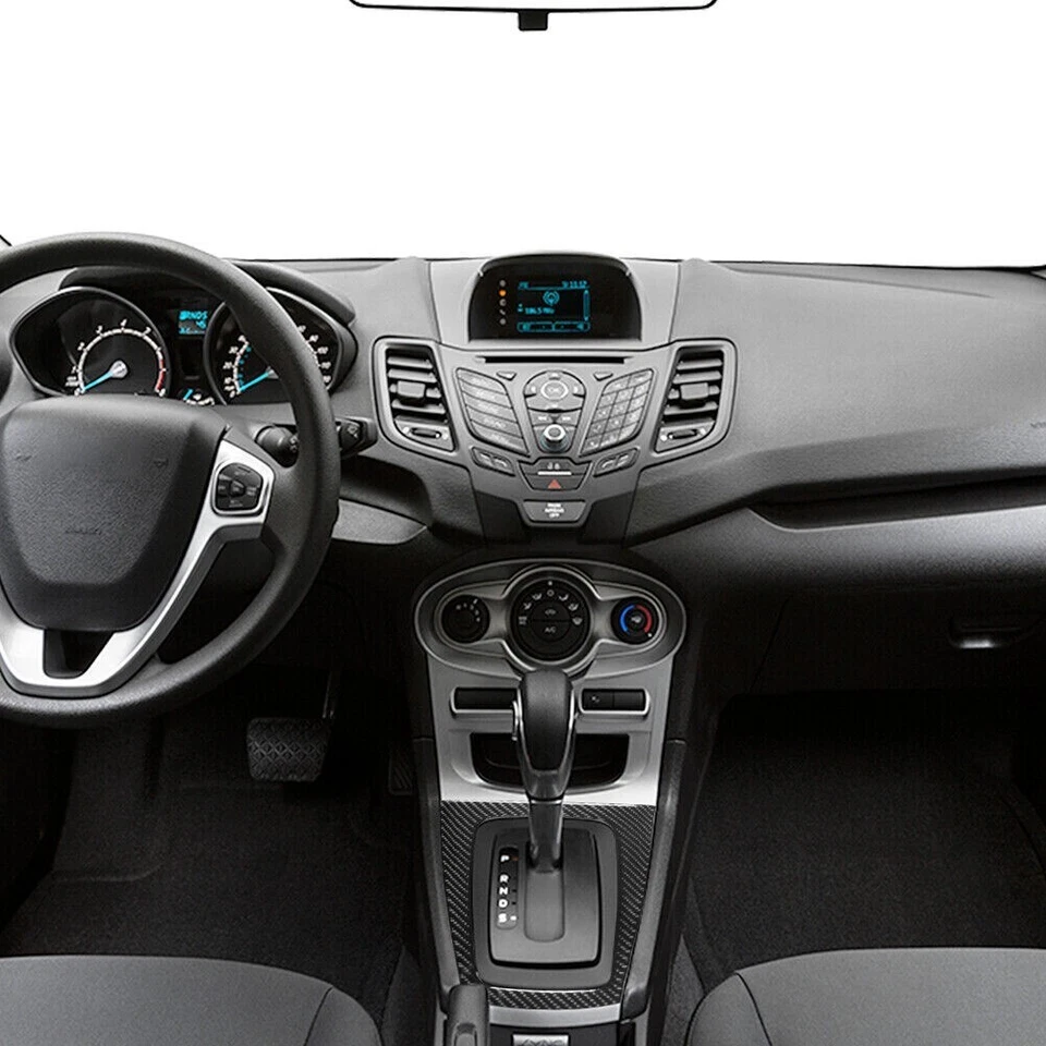Cubierta de cambio automático interior de fibra de carbono real para Ford Fiesta 11-19 Foto 4 de 4