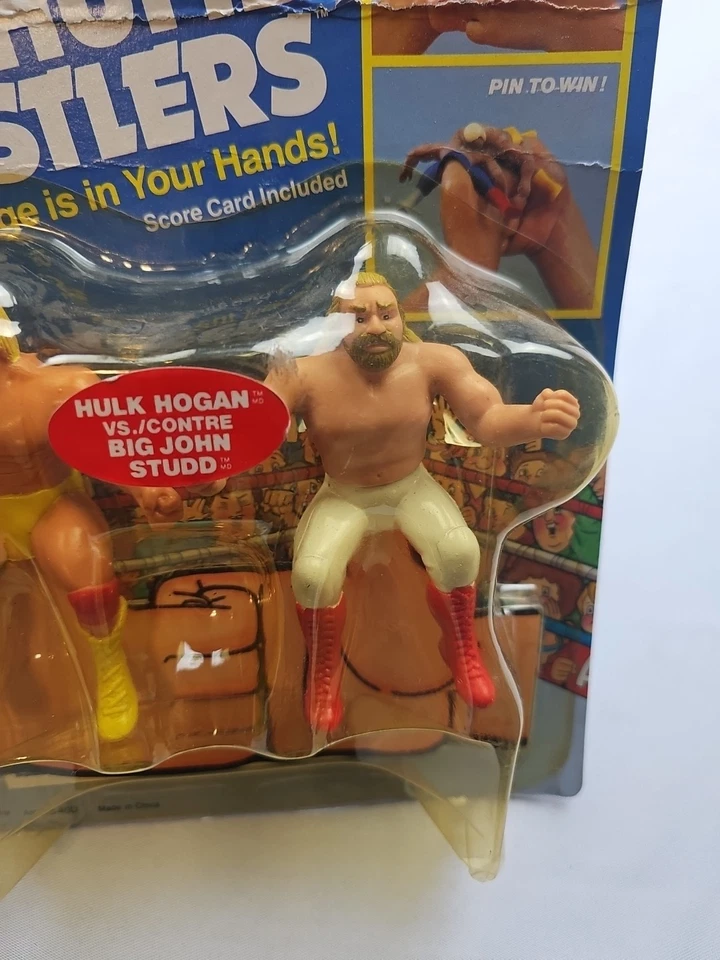 Hulk Hogan John Studd WWF Thumb Wrestling Super Stars 1985 de colección #5460 juguetes LJN Foto 4 de 4