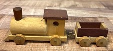 Handcrafted Wooden Train Engine Cart Set - Rustic Decor Or Toy