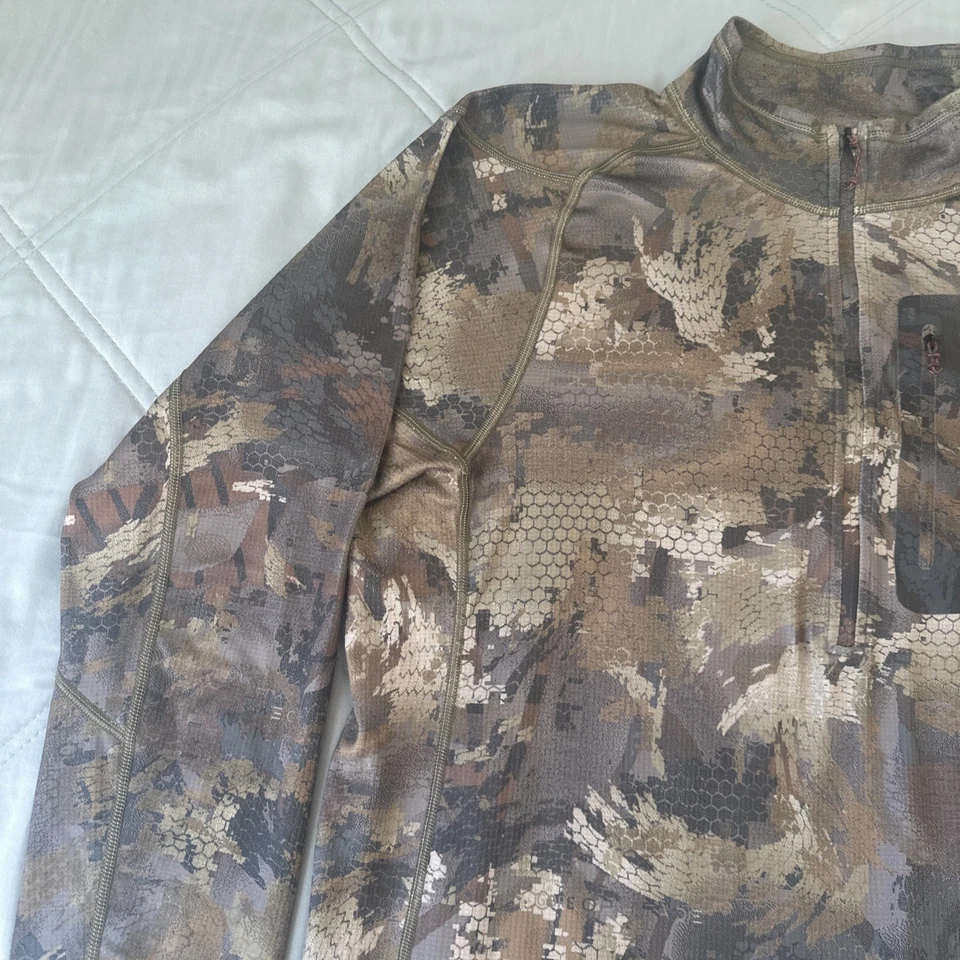 Sitka Grinder Zip-T Gore Optifade Timber Camo Grid Fleece Top 1/2 Zip -X large￼ - Image 4 of 4
