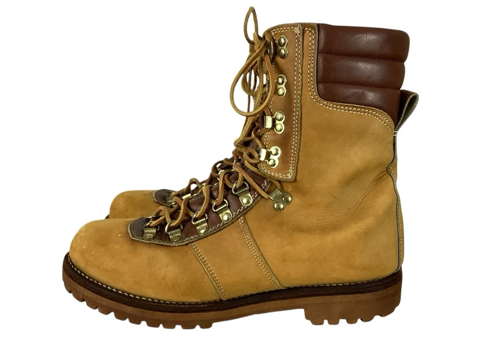 Mont Blanc Botas Para Hombres 10 D Cuero Marrón Senderismo Aire Libre Ropa de Trabajo Con Cordones Foto 4 de 4