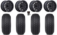 MSA Creed 14" Wheels Black 28" Regulator 2 Tires Kawasaki Brute Force IRS