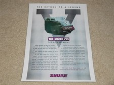 Shure V15 Type VxMR Cartridge Ad, 1996, 1 page, Article, Audio History!