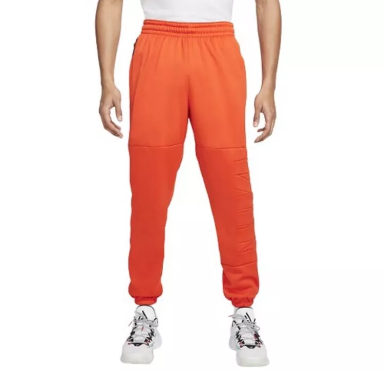 Nike Therma FIT Orange Sweatpants Basketball Zip DA6368 891 MENS