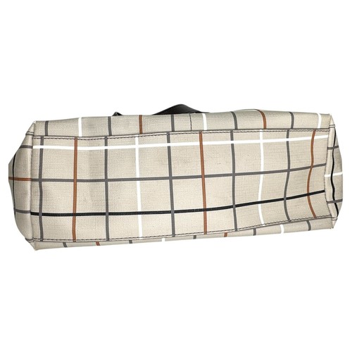 Fossil Devon Gray Plaid Tote Purse Shopper - Picture 5 of 8