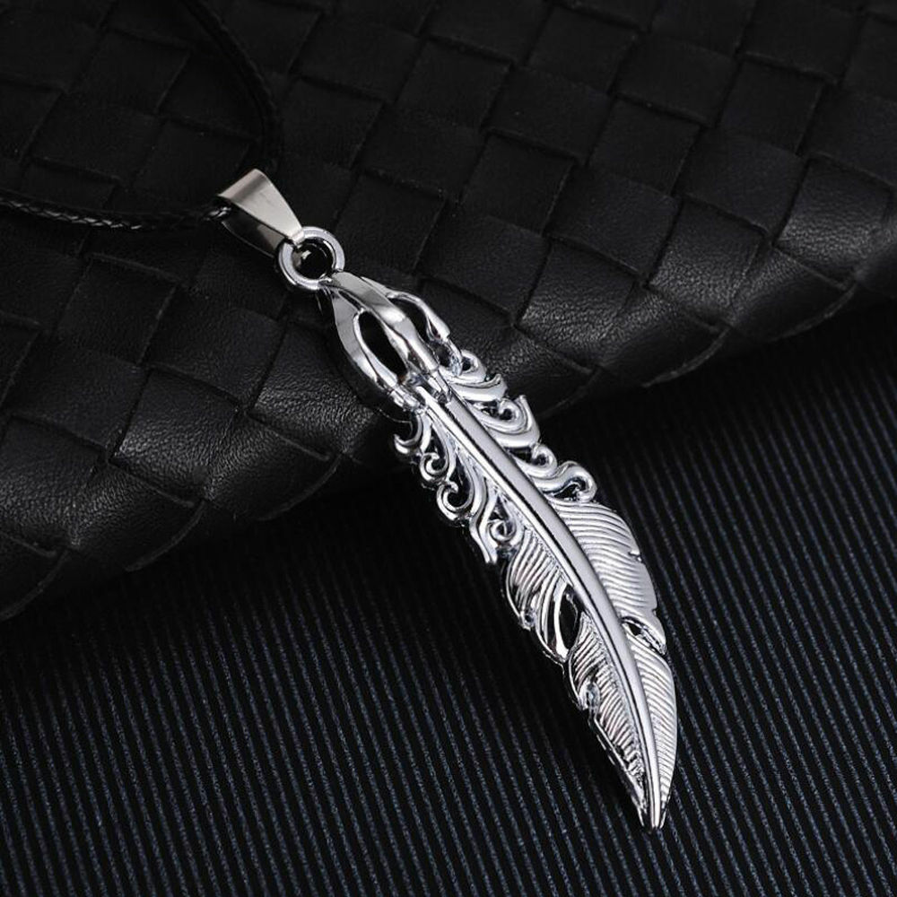 Elegant 925 Sterling Silver Eagle Hawk Falcon Feather Fashion
