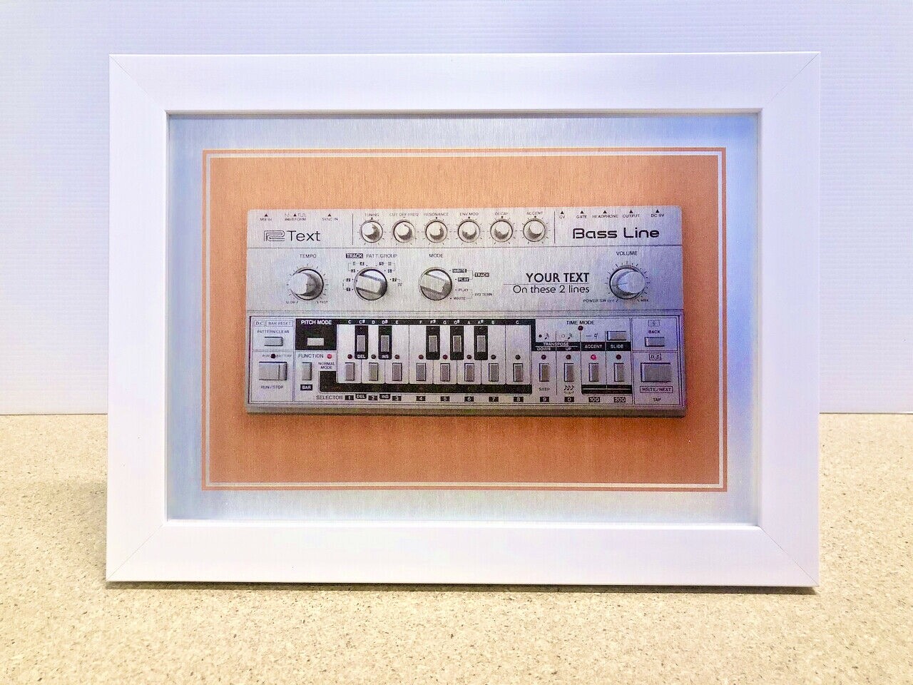 PERSONALISED Roland TB 303 ACID HOUSE Synth print on A3 Aluminium