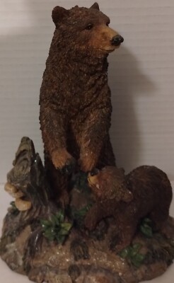 Mommy Bear And Baby Bear Enjoying Each Other Collectible Figurine