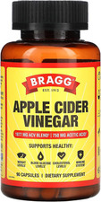 Bragg Apple Cider Vinegar Capsules - Vitamin D3  Zinc - 750Mg of Acetic Acid  