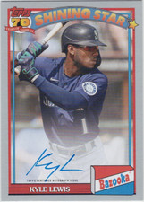 2021 Topps Archives 1991 Bazooka Shining Star Silver Auto Kyle Lewis 94/99