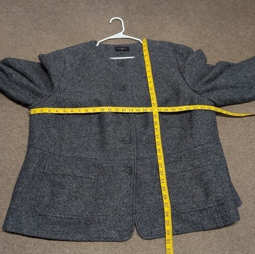 TALBOTS (24W) Boiled Wool Jacket Shimmer Gray Office Careerwear - Picture 7 of 7