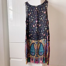 Gorgeous Paisley Silky Vintage Dress Bright Festival A Line 90s y2k Glam Fairy