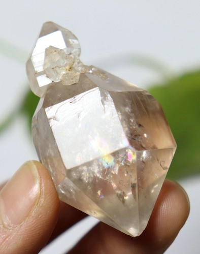 39.5g Rainbow+Top Quality Herkimer Diamond Crystal Quartz Single End Specimen - Picture 2 of 19
