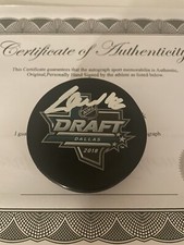 Filip Zadina Autographed Signed 2018 NHL Draft Puck COA  -Detroit Red Wings-Case