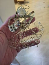 Gold Wire Angel Guitar Christmas Ornament